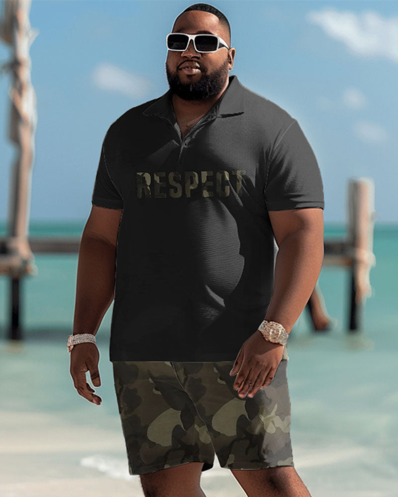 Big & Tall Graphic Camouflage Two-piece Set for big men view 1