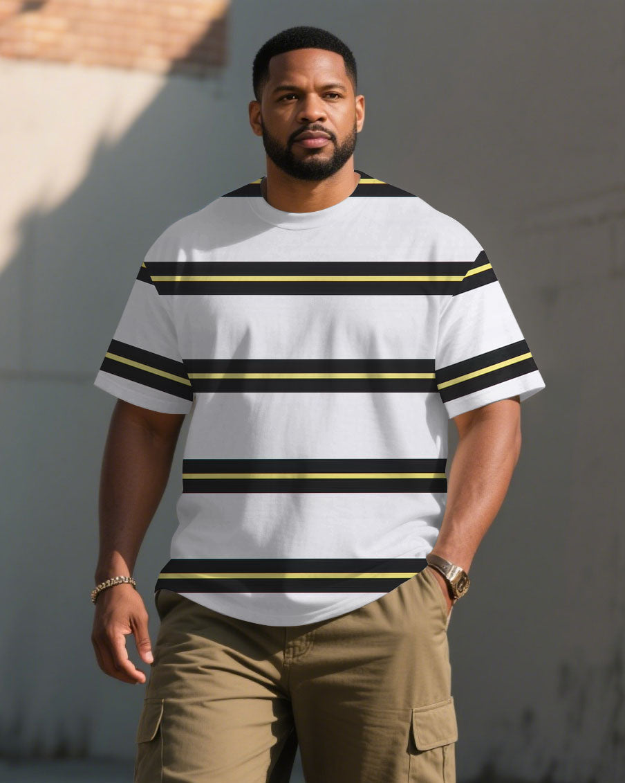 Big & Tall White Striped Jeans for big men view 1
