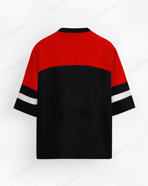 Big & Tall Black Red Colorblock T-Shirt for big men view 2
