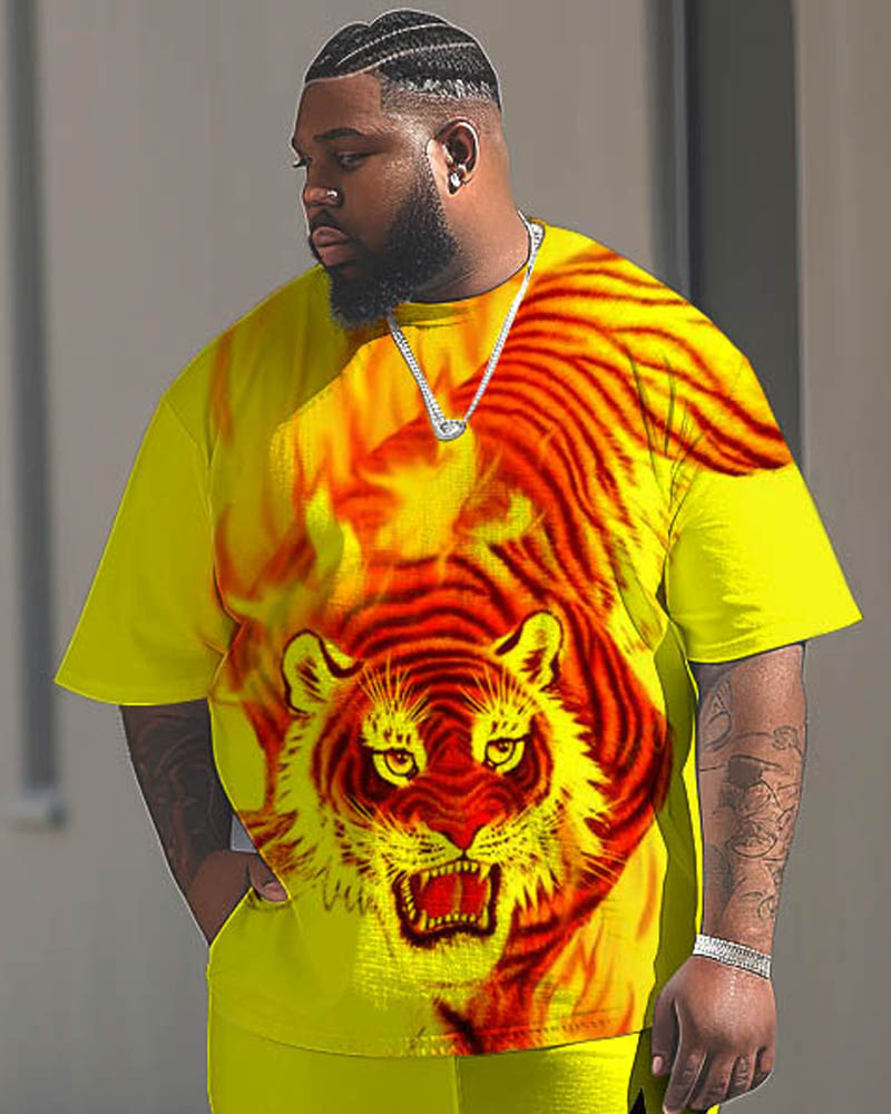 Big & Tall Graphic T-Shirt Pants Set for big men view 2