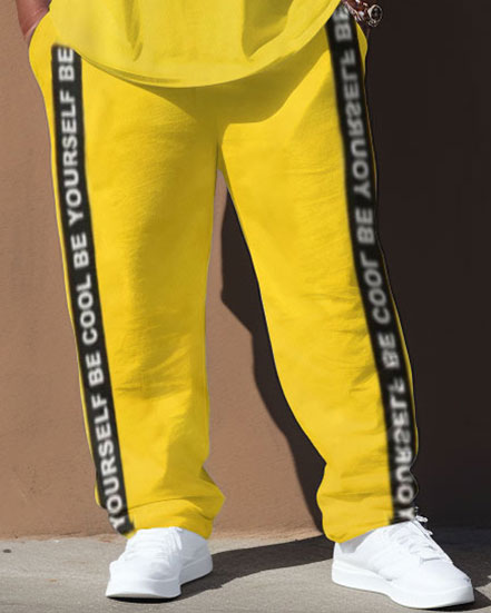 Big & Tall Colorblock Graphic Two-piece Set for big men view 3