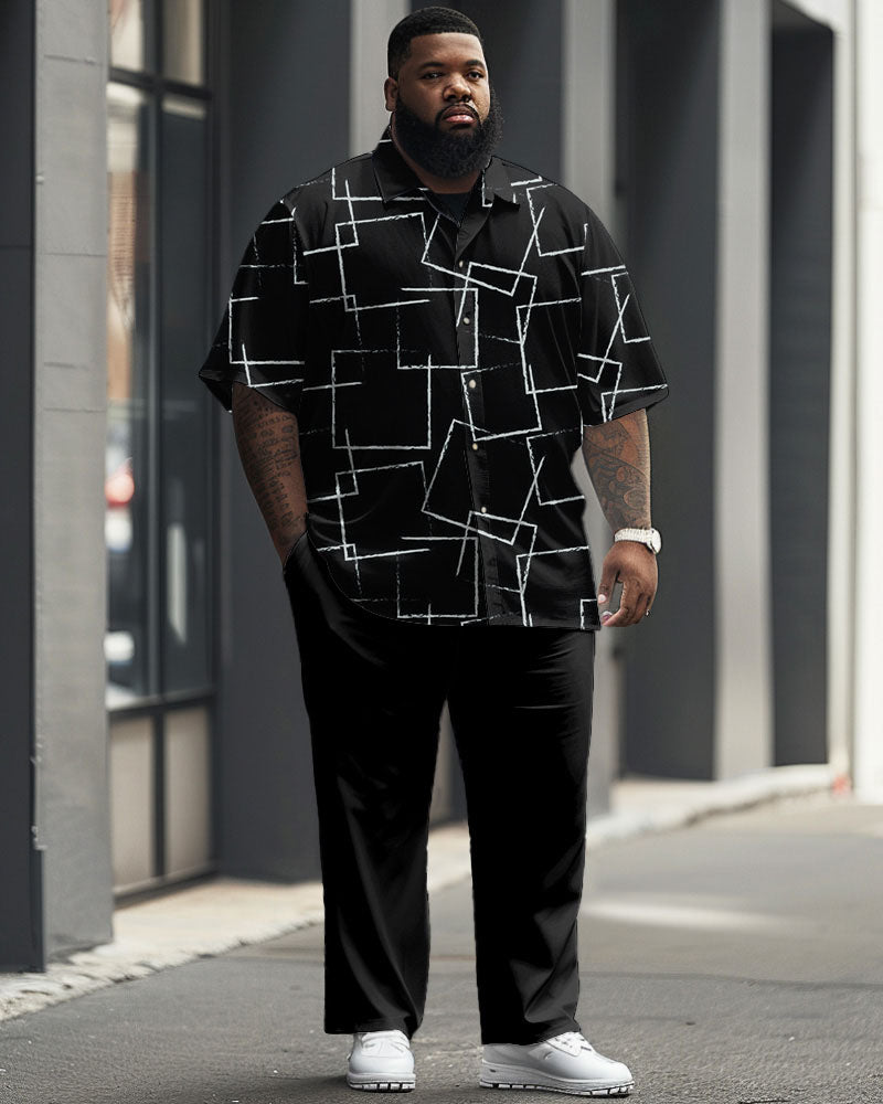 Big & Tall Graphic Business Casual Shirt Pants Set for big men view 1