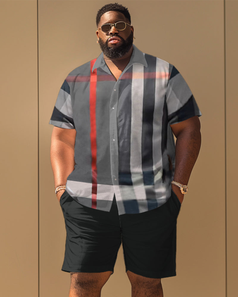 Big & Tall Plaid Graphic Jeans for big men view 1