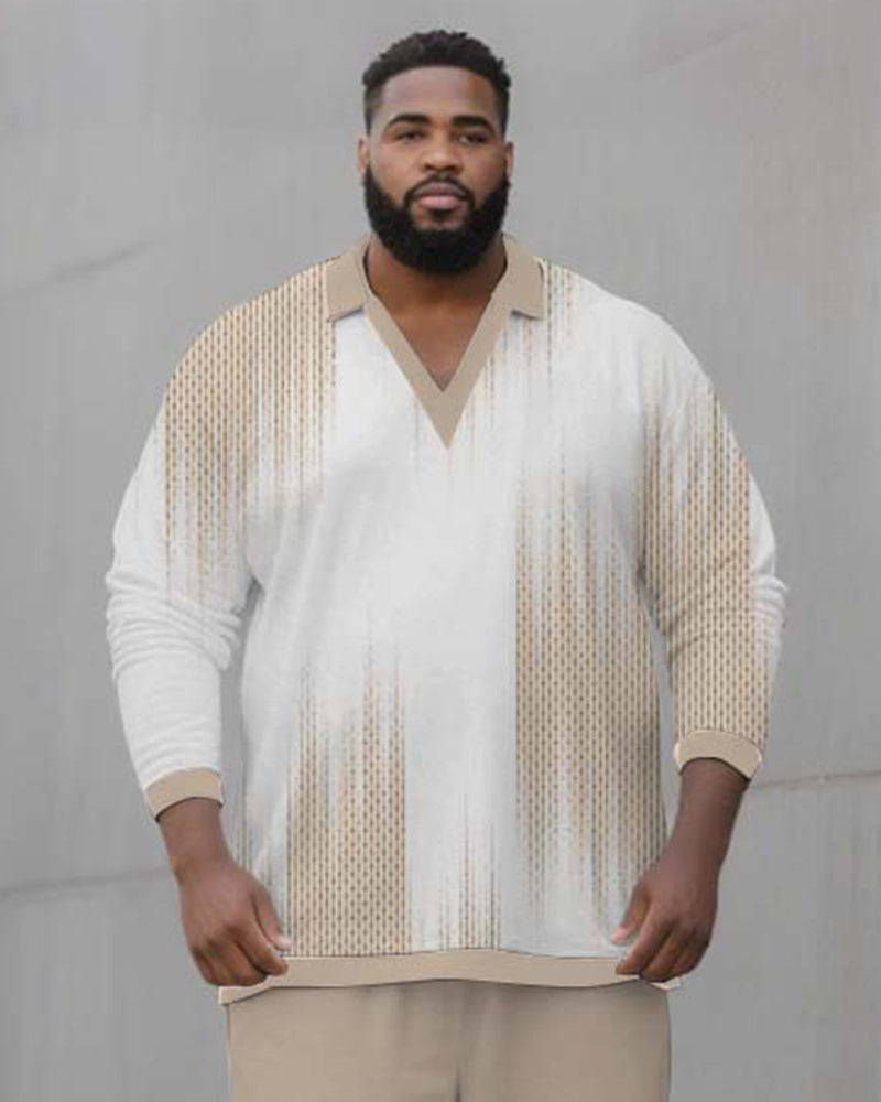 Big & Tall Striped Two-piece Set for big men view 2