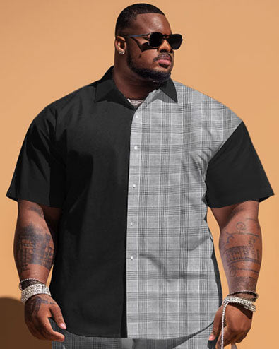 Big & Tall Colorblock Plaid Jeans for big men view 2