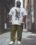 Big & Tall Streetwear T-Shirt Pants Set for big men view 1