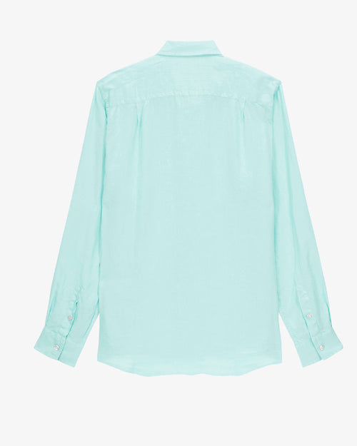 Big & Tall Green Solid Color Long Sleeve Shirt for big men view 2
