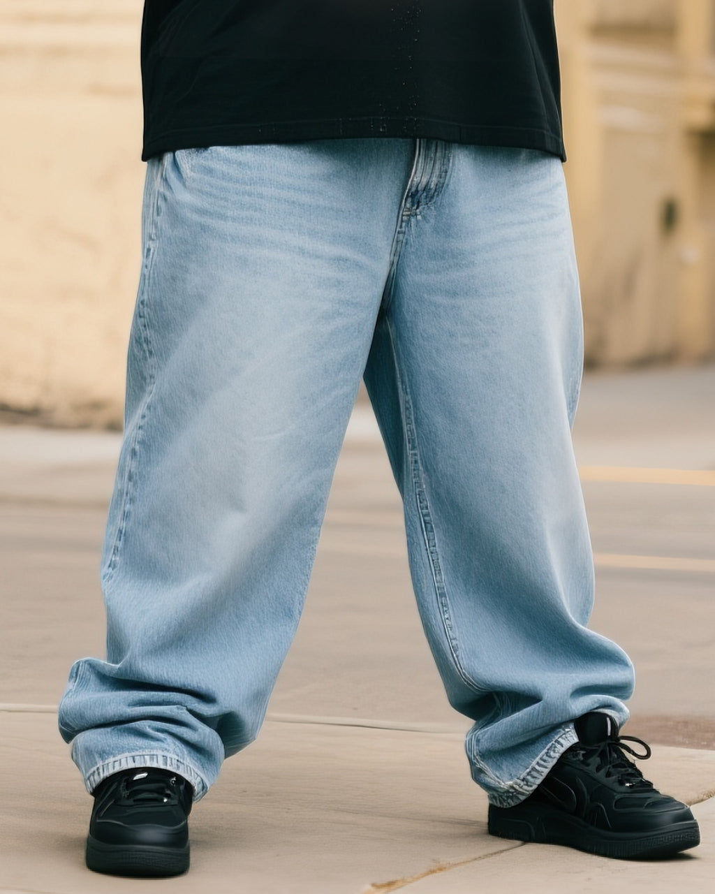 Big & Tall Denim Graphic T-Shirt Pants Set for big men view 3