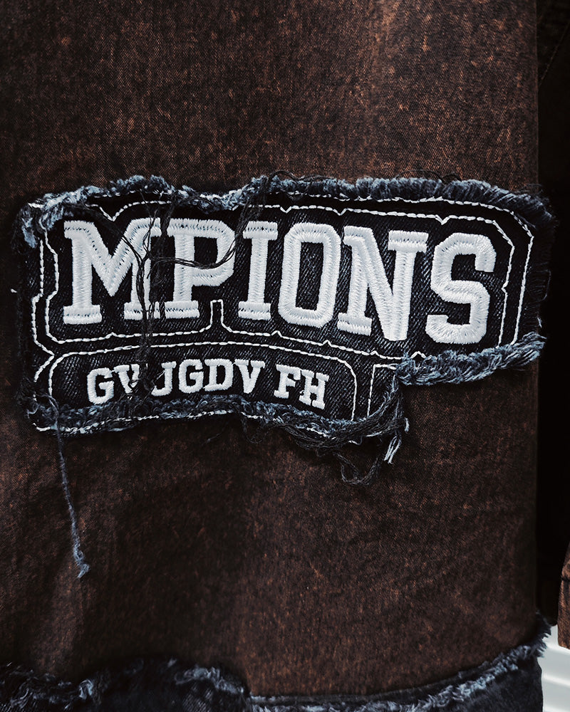 Big & Tall Black Brown Washed Short Sleeve Shirt for big men view 3