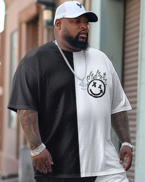 Big & Tall Graphic Graffiti T-Shirt Pants Set for big men view 2