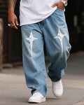 Big & Tall Denim Graphic Streetwear Jeans for big men view 1