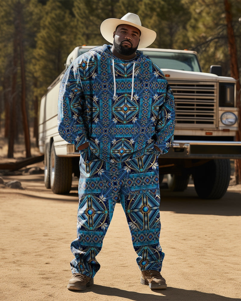 Big & Tall Graphic Hoodie Sweatpants Set for big men view 1