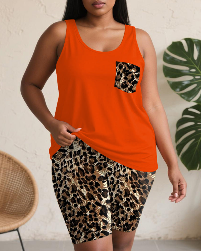 Big & Tall Orange Graphic Two-piece Set for big men view 1