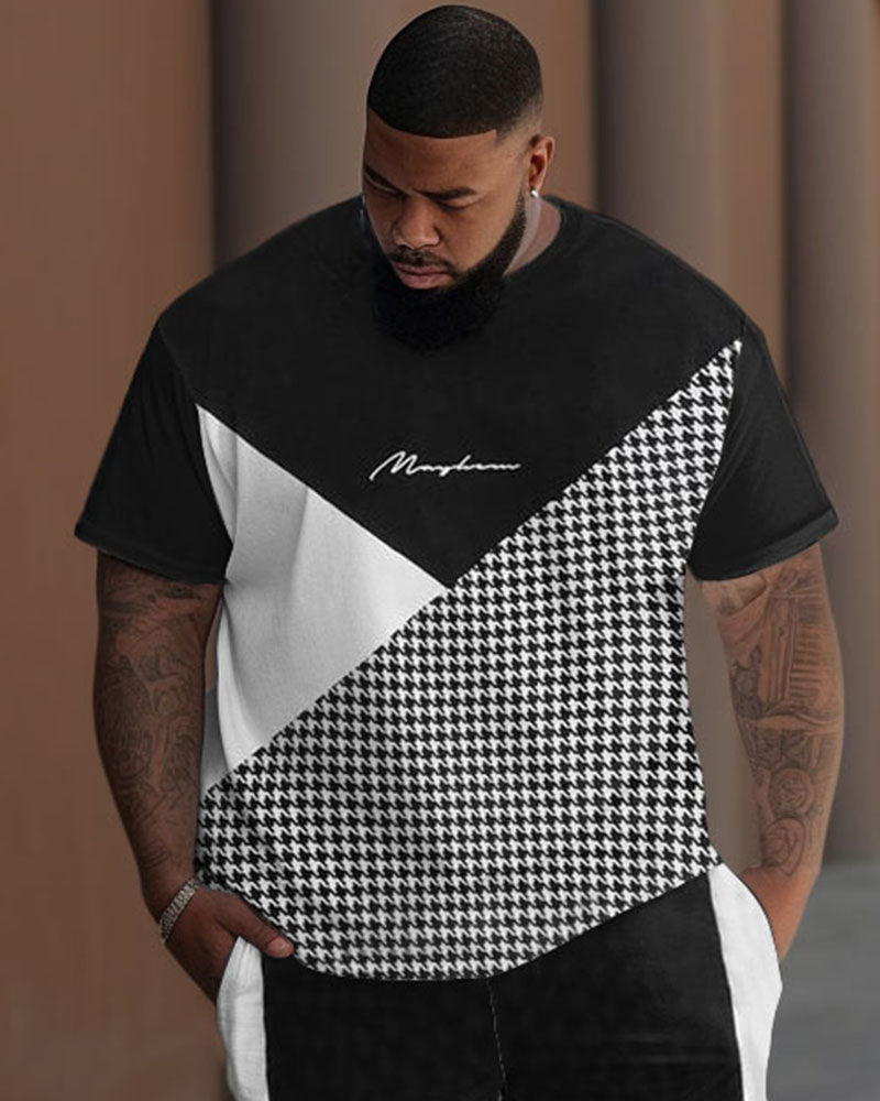 Big & Tall Colorblock T-Shirt Pants Set for big men view 2