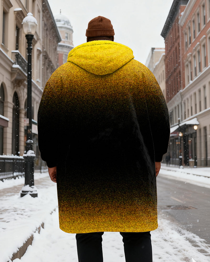 Big & Tall Black Yellow Gradient Hoodie for big men view 3