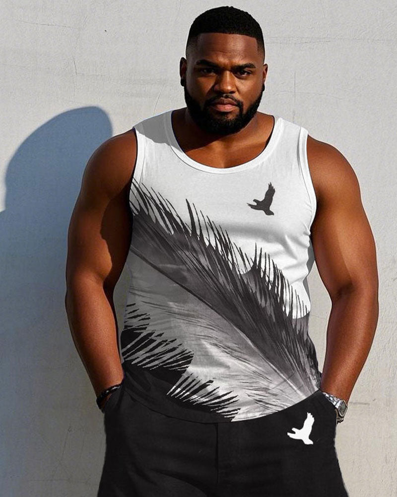 Big & Tall Hawaiian Streetwear Two-piece Set for big men view 2
