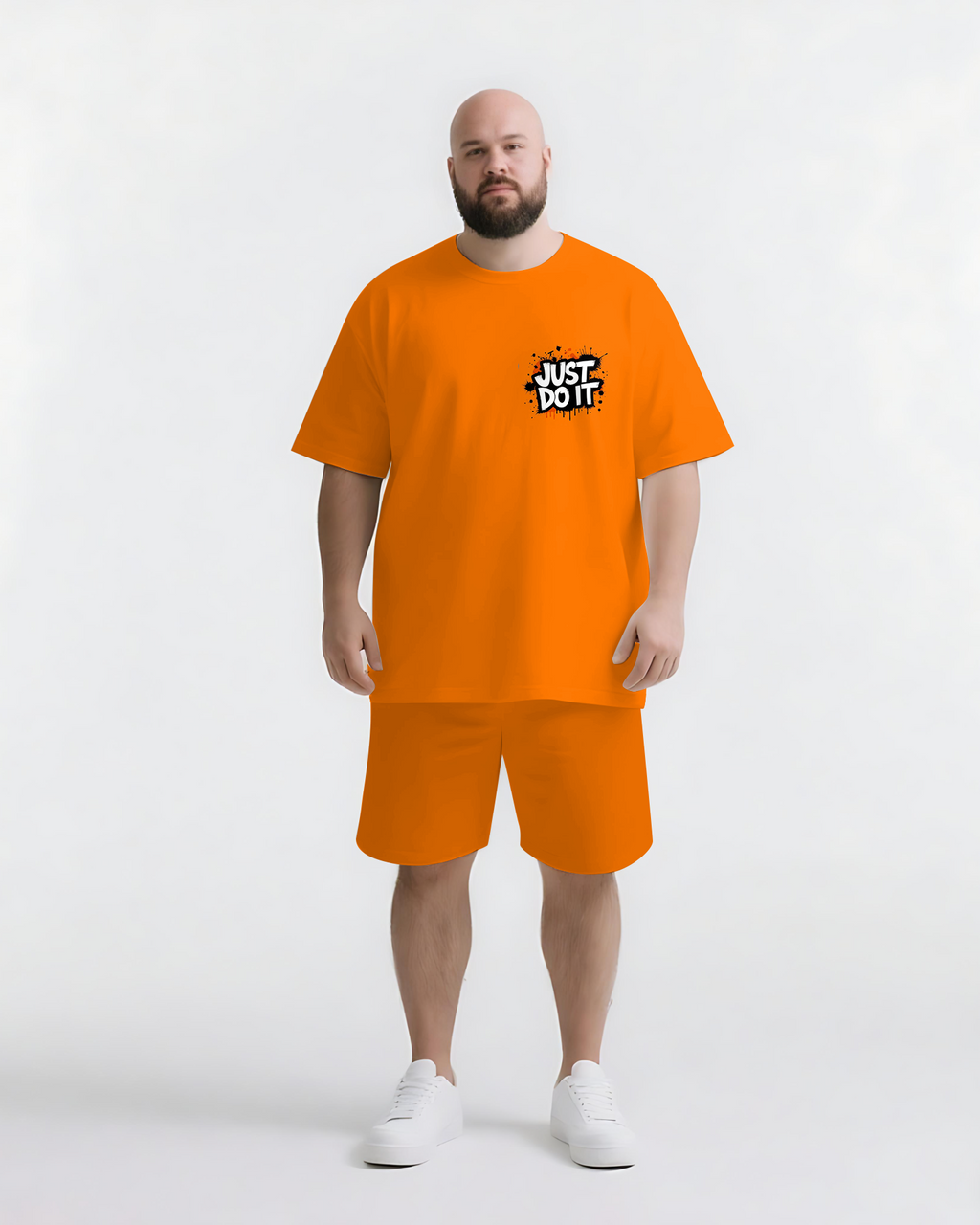 Big & Tall Graphic Streetwear Two-piece Set for big men view 2