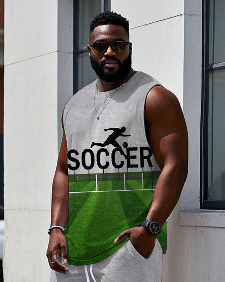 Big & Tall Graphic Athletic Two-piece Set for big men view 2