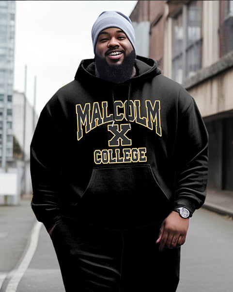 Big & Tall Graphic Streetwear Hoodie Sweatpants Set for big men view 2
