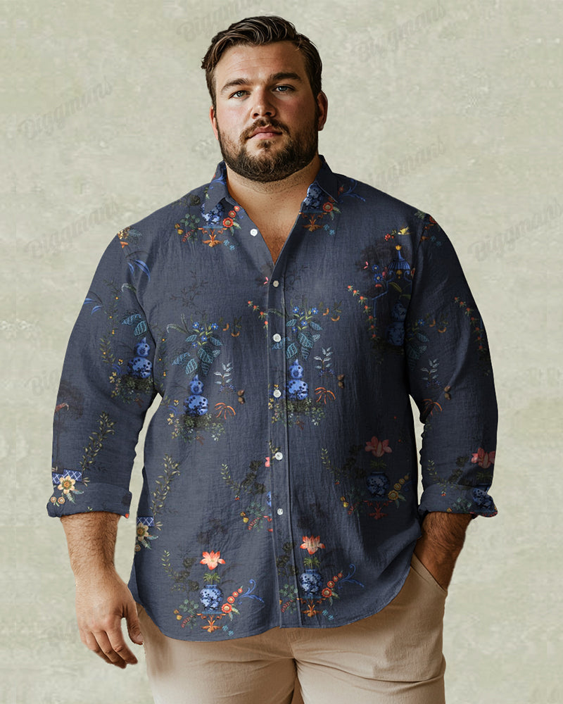 Big & Tall Graphic Long Sleeve Shirt for big men view 1