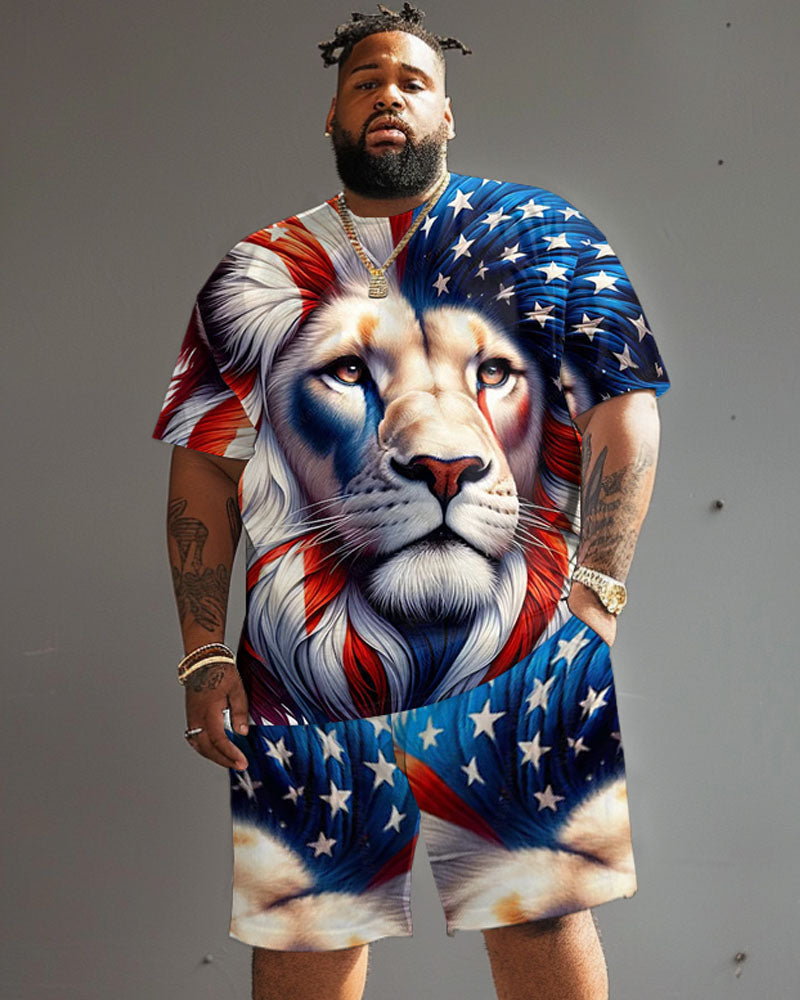 Big & Tall Graphic T-Shirt Shorts Set for big men view 1