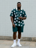 Big & Tall Graphic Floral T-Shirt Shorts Set for big men view 1