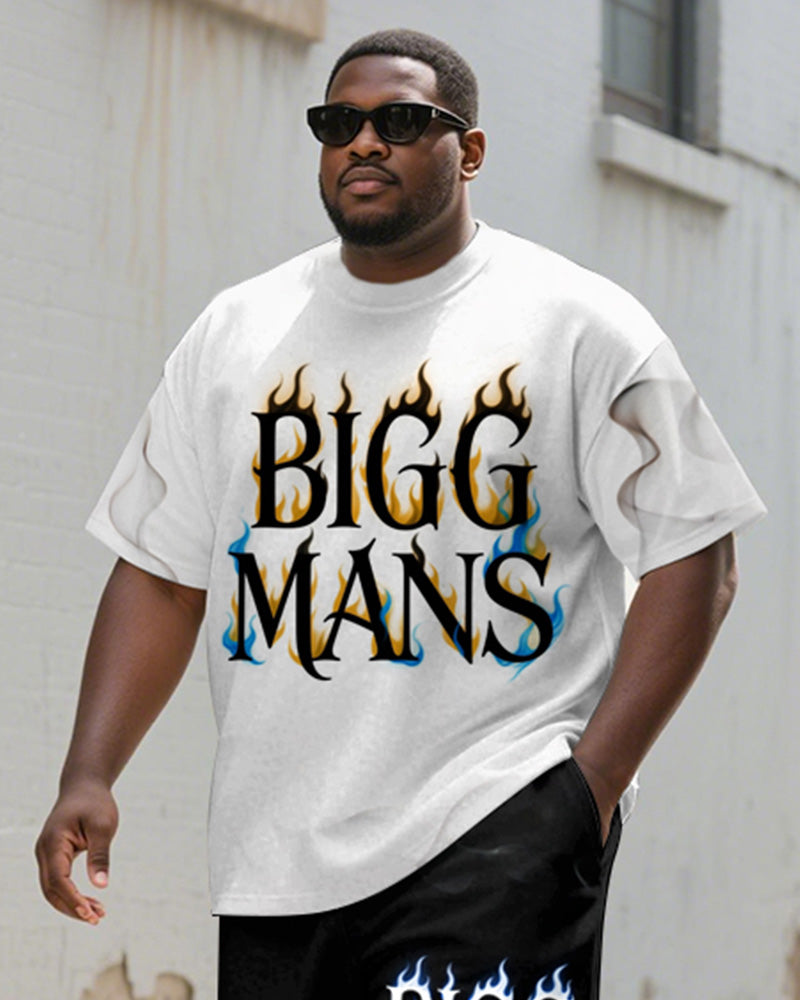 Big & Tall Gradient Graphic T-Shirt Shorts Set for big men view 2