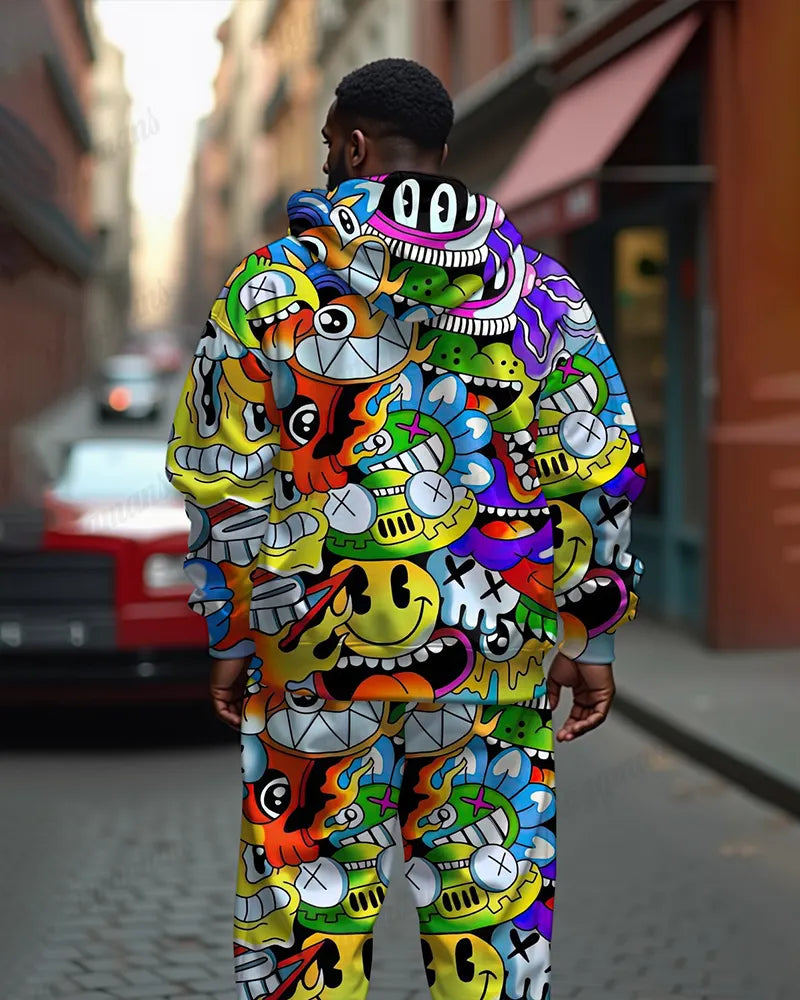 Big & Tall Streetwear Hoodie Sweatpants Set for big men view 2