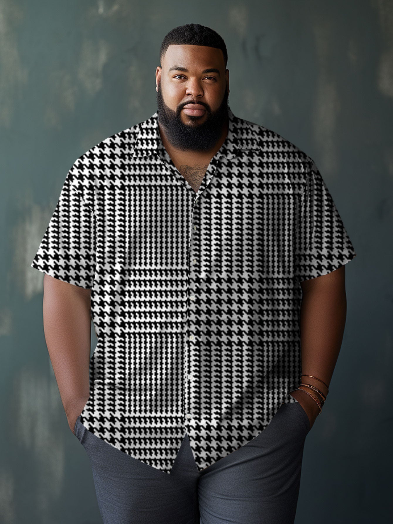 Big & Tall Plaid Business Casual Jeans for big men