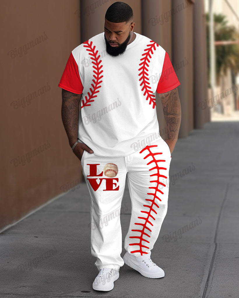 Big & Tall Graphic T-Shirt Pants Set for big men view 1