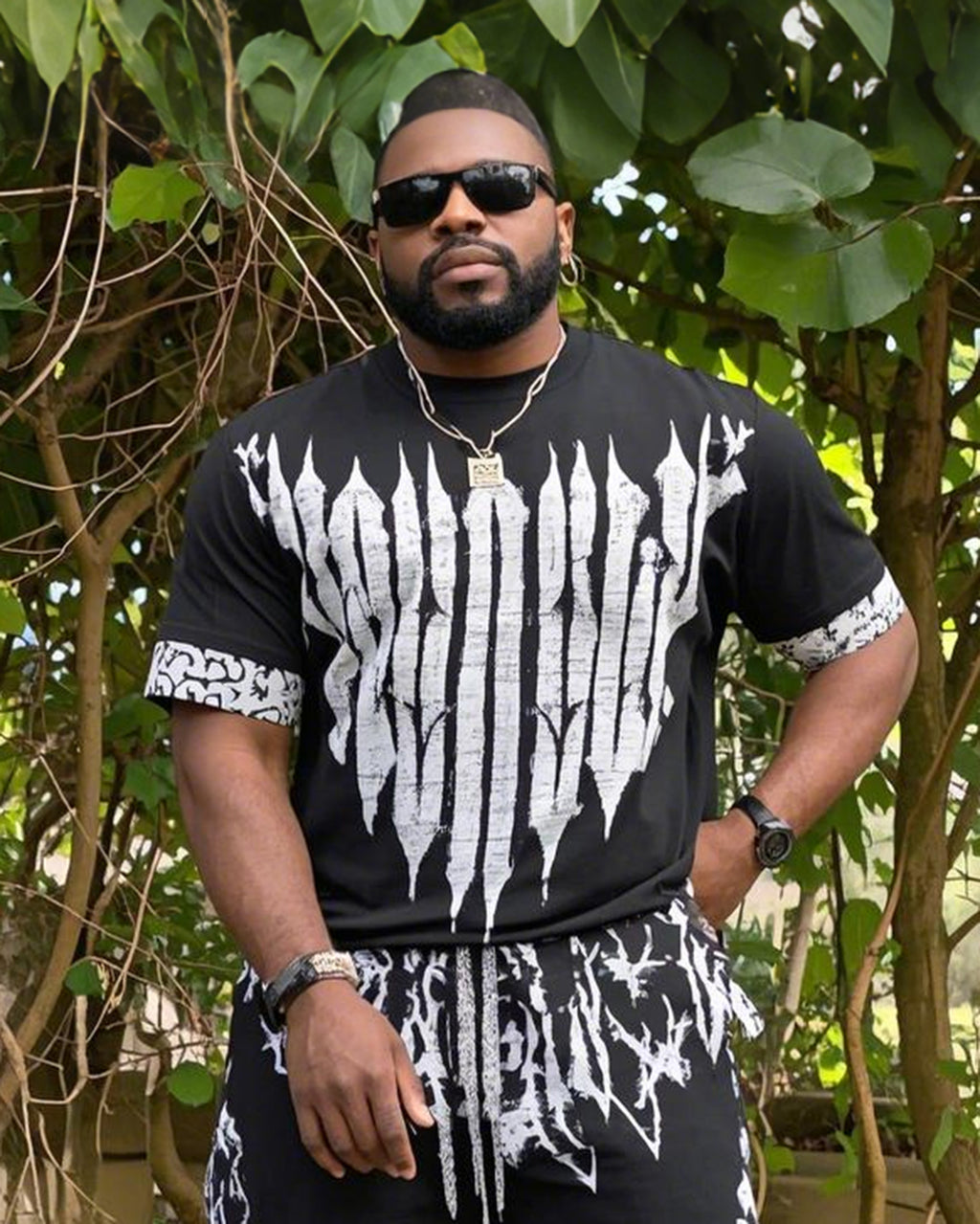 Big & Tall Streetwear Two-piece Set for big men view 2
