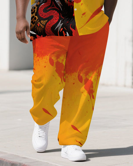 Big & Tall Colorblock T-Shirt Pants Set for big men view 3