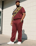 Big & Tall Patchwork Two-piece Set for big men view 1