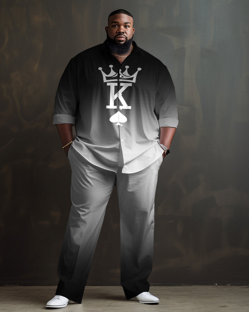 Big & Tall Graphic Shirt Pants Set for big men view 1