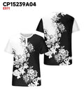 Big & Tall Black White Graphic T-Shirt for big men view 3