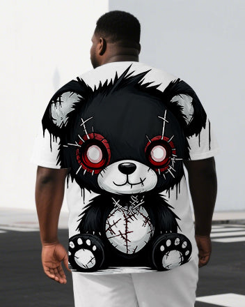 Big & Tall Graphic Streetwear T-Shirt Shorts Set for big men view 2