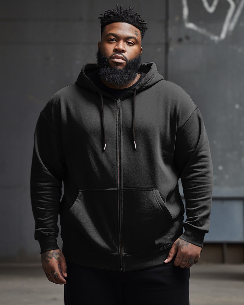 Big & Tall Solid Color Streetwear Hoodie for big men view 3