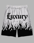 Big & Tall Black Graphic Streetwear Athletic Shorts for big men