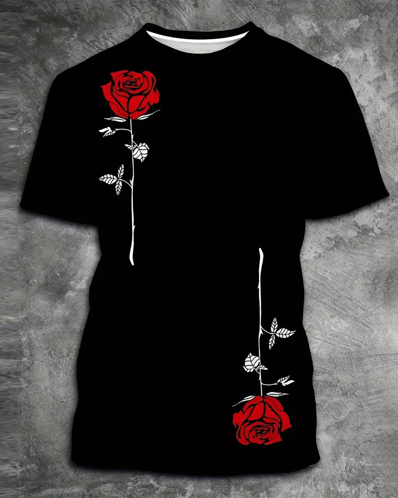 Big & Tall Black Graphic Streetwear T-Shirt for big men view 1