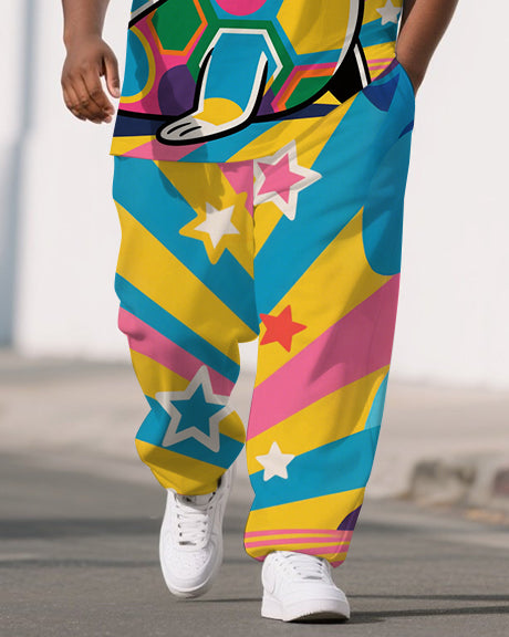 Big & Tall Streetwear T-Shirt Pants Set for big men view 3