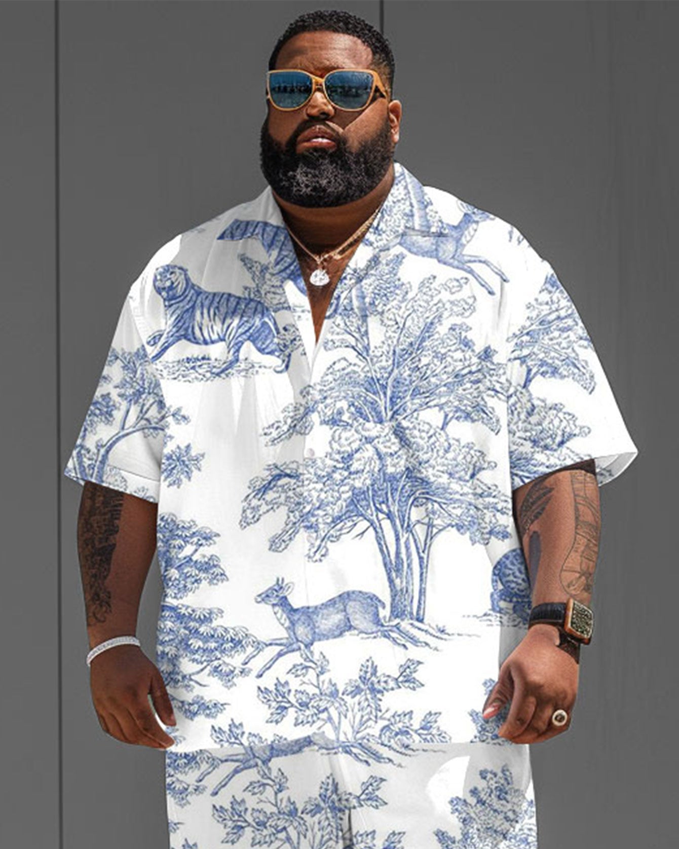 Big & Tall Graphic Streetwear Jeans for big men view 2
