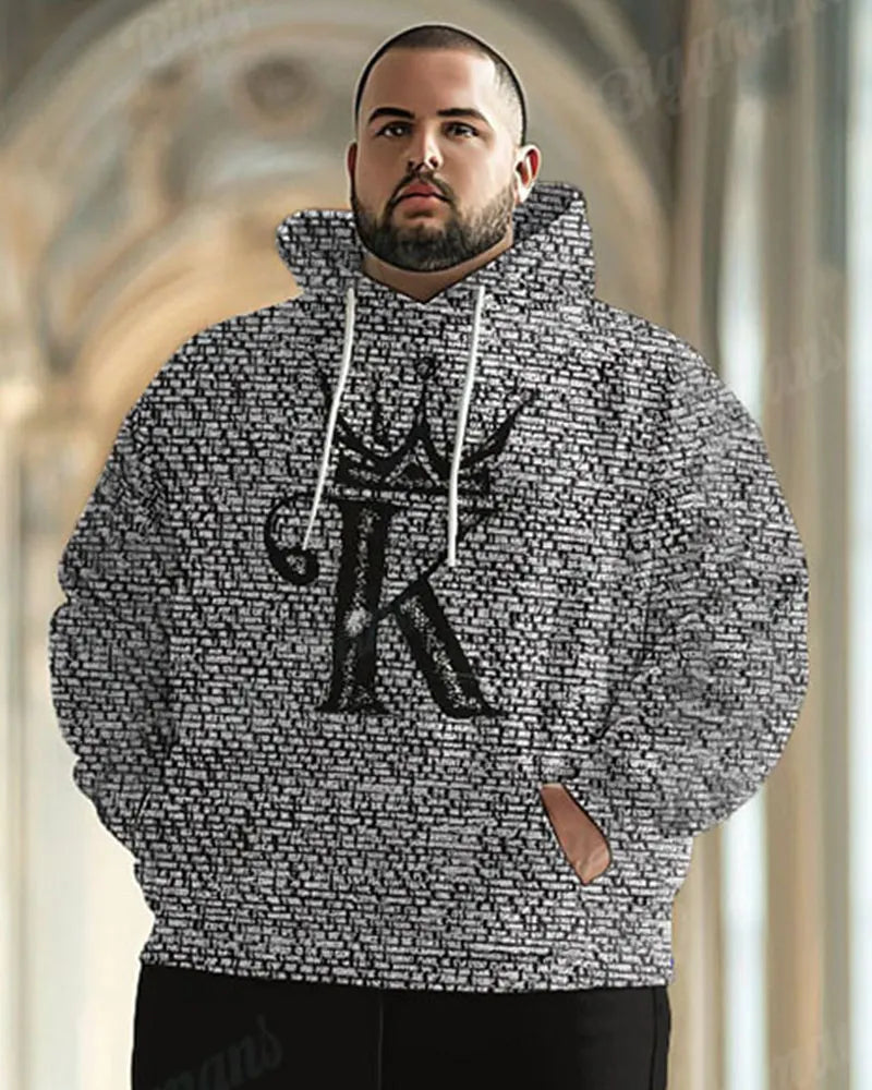 Big & Tall Graphic Hoodie Sweatpants Set for big men view 3