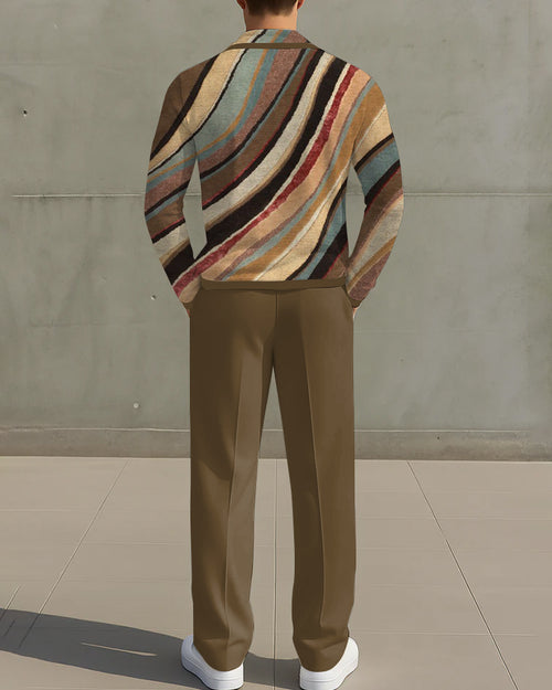 Big & Tall Geometric Graphic Two-piece Set for big men view 2