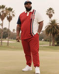 Big & Tall White Red Striped Jeans for big men view 1