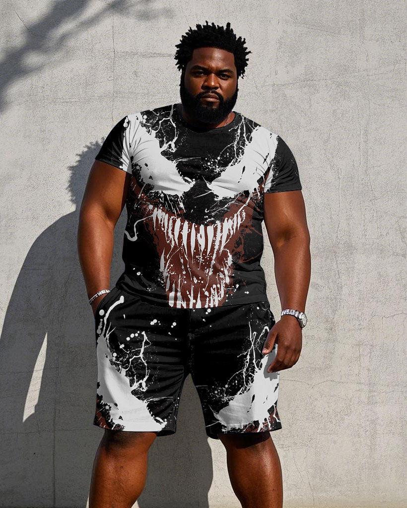Big & Tall Streetwear T-Shirt Shorts Set for big men view 1