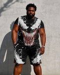 Big & Tall Streetwear T-Shirt Shorts Set for big men view 1