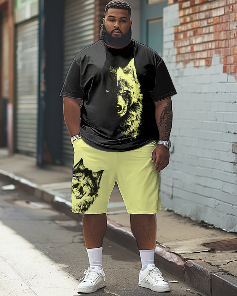 Big & Tall Streetwear T-Shirt Shorts Set for big men view 1