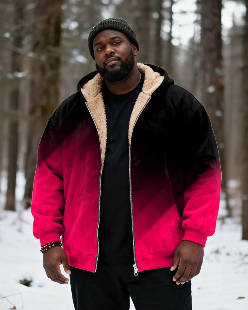 Big & Tall Black Red Gradient Hoodie for big men view 17