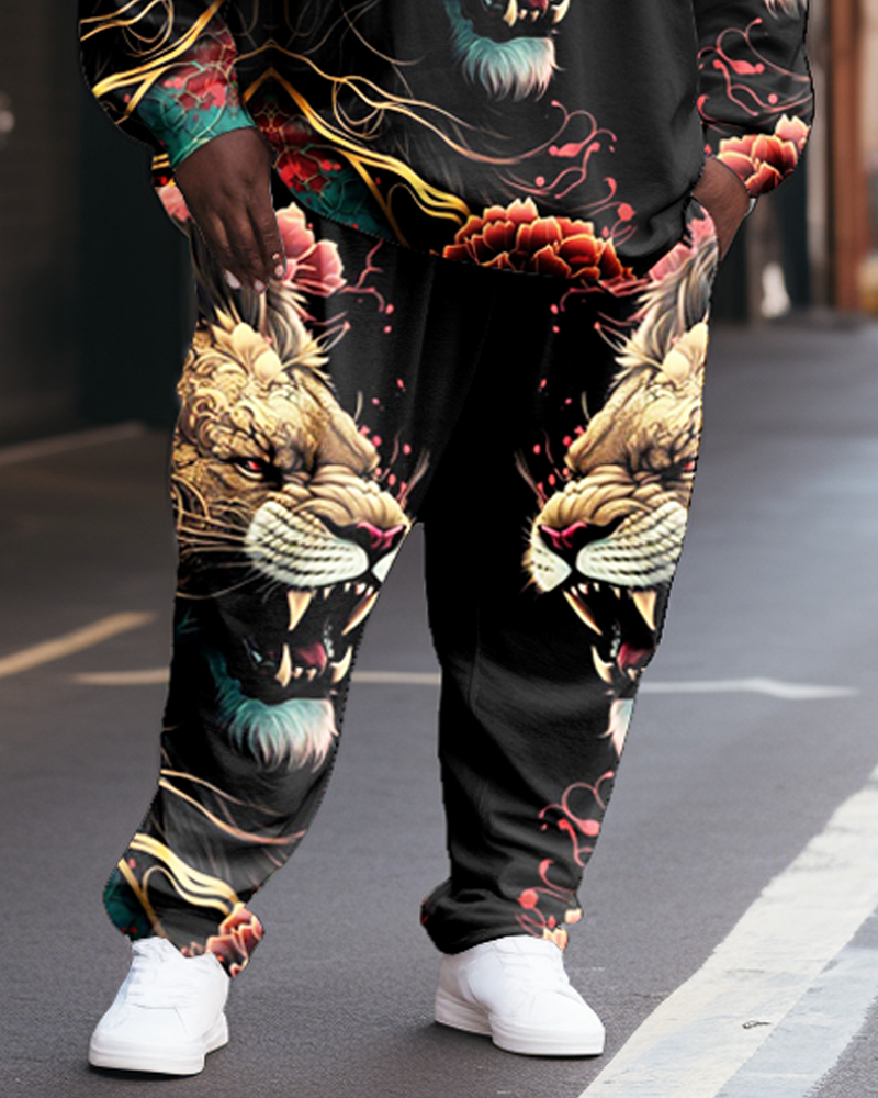Big & Tall Floral Hoodie Sweatpants Set for big men view 3