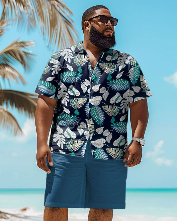 Big & Tall Hawaiian Tropical Graphic Jeans for big men view 1